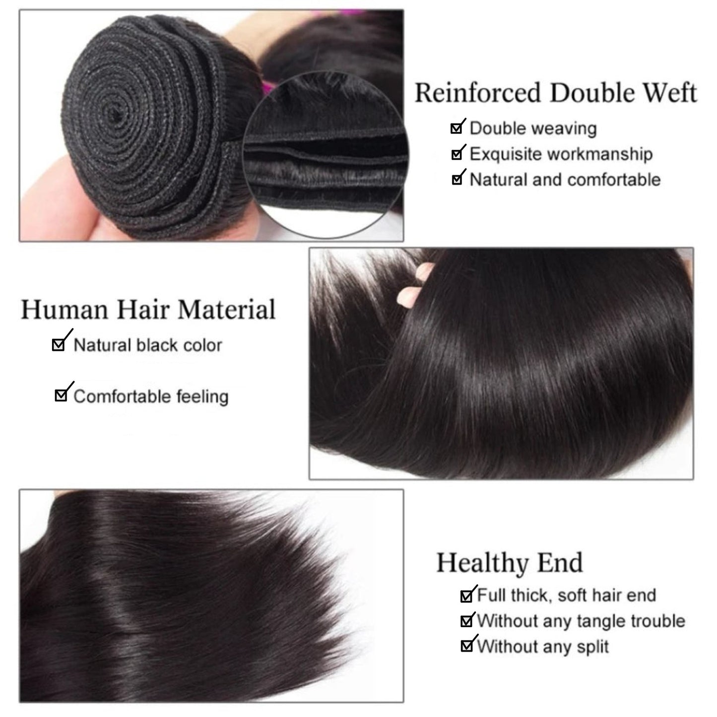 Bone Straight Human Hair Bundles