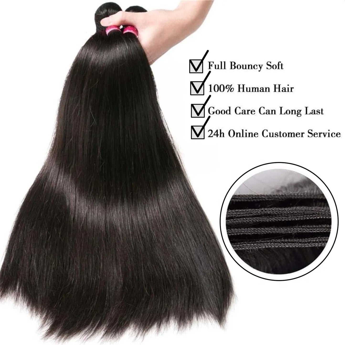 Bone Straight Human Hair Bundles