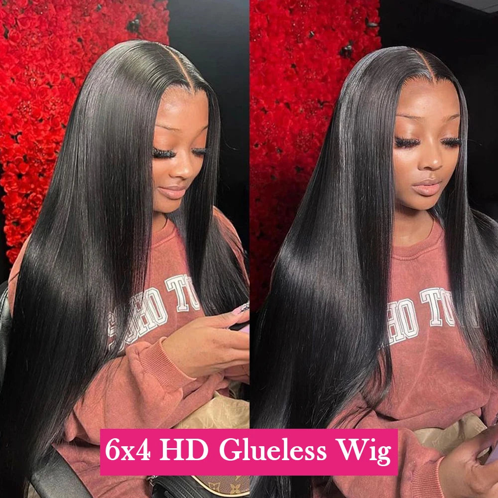 Glueless Wear & Go Bone Straight HD Lace Front Wig – Pre-Plucked Human Hair