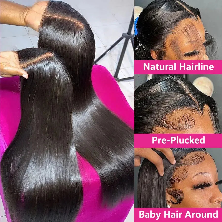 Glueless Wear & Go Bone Straight HD Lace Front Wig – Pre-Plucked Human Hair