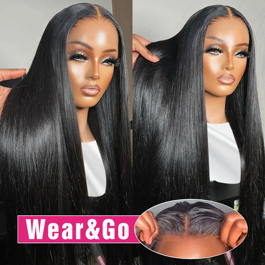 Glueless Wear & Go Bone Straight HD Lace Front Wig – Pre-Plucked Human Hair