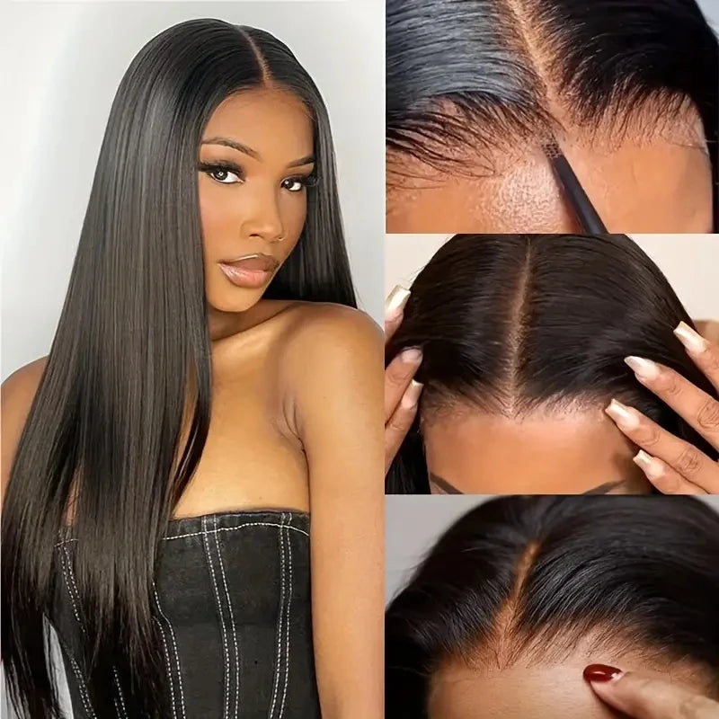 Glueless Wear & Go Bone Straight HD Lace Front Wig – Pre-Plucked Human Hair