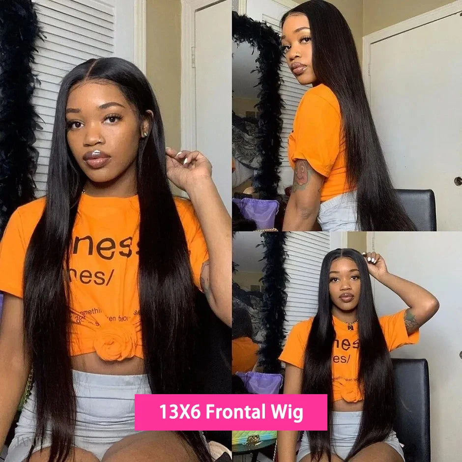 Glueless Wear & Go Bone Straight HD Lace Front Wig – Pre-Plucked Human Hair